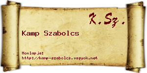 Kamp Szabolcs névjegykártya
